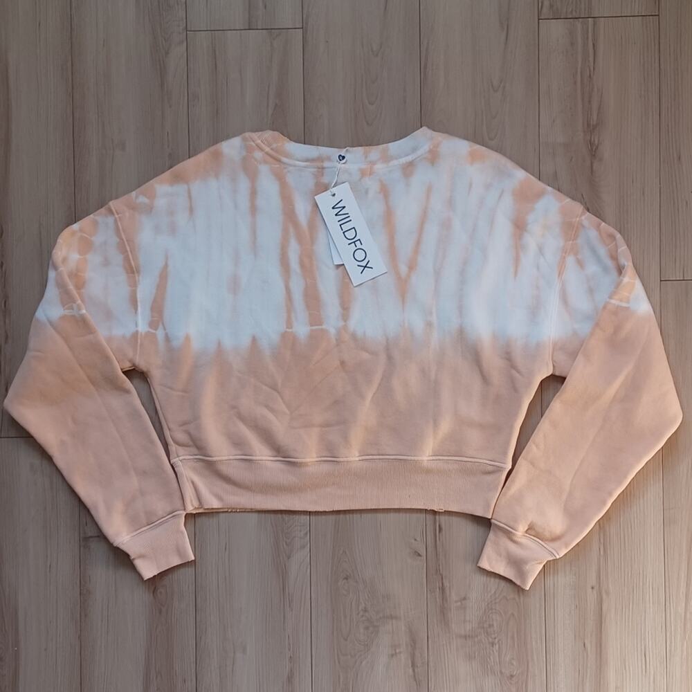 Wildfox Melon Wash Regal Sweatshirt Cropped Tie-Dye Size M NWT - Picture 6 of 9
